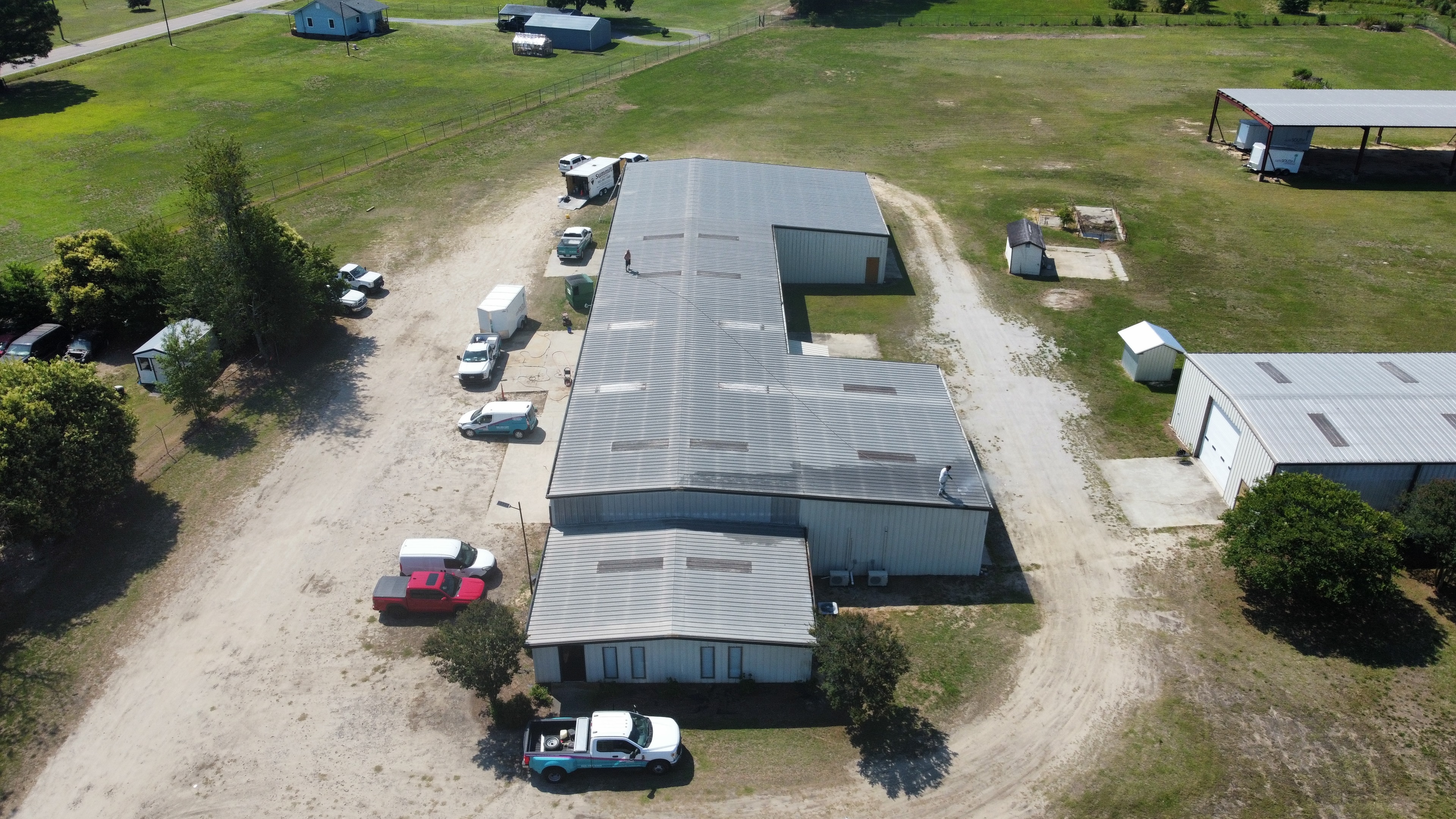 CareSouth facility roof before coating — aerial view 1