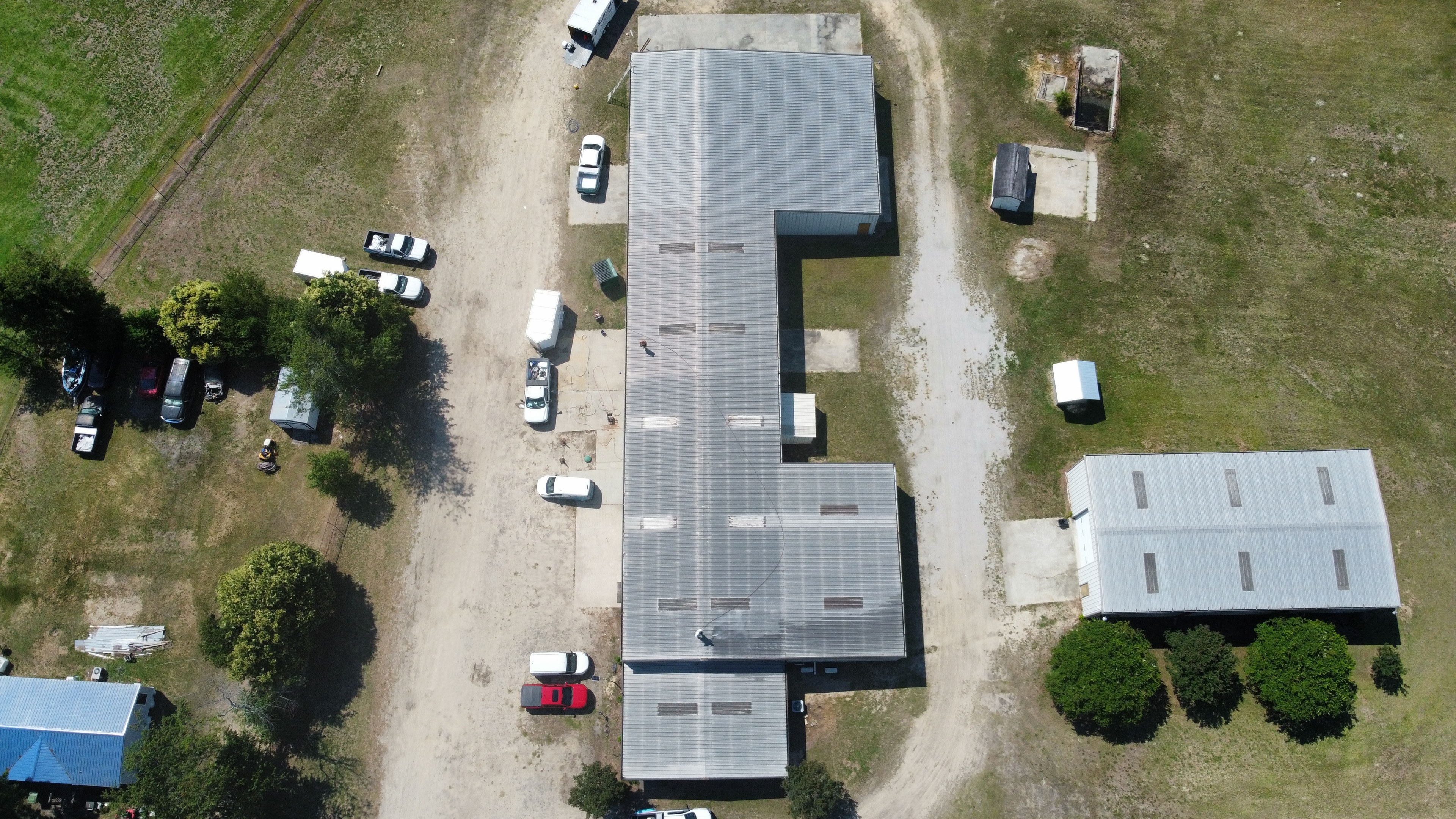 CareSouth facility roof before coating — aerial view 2