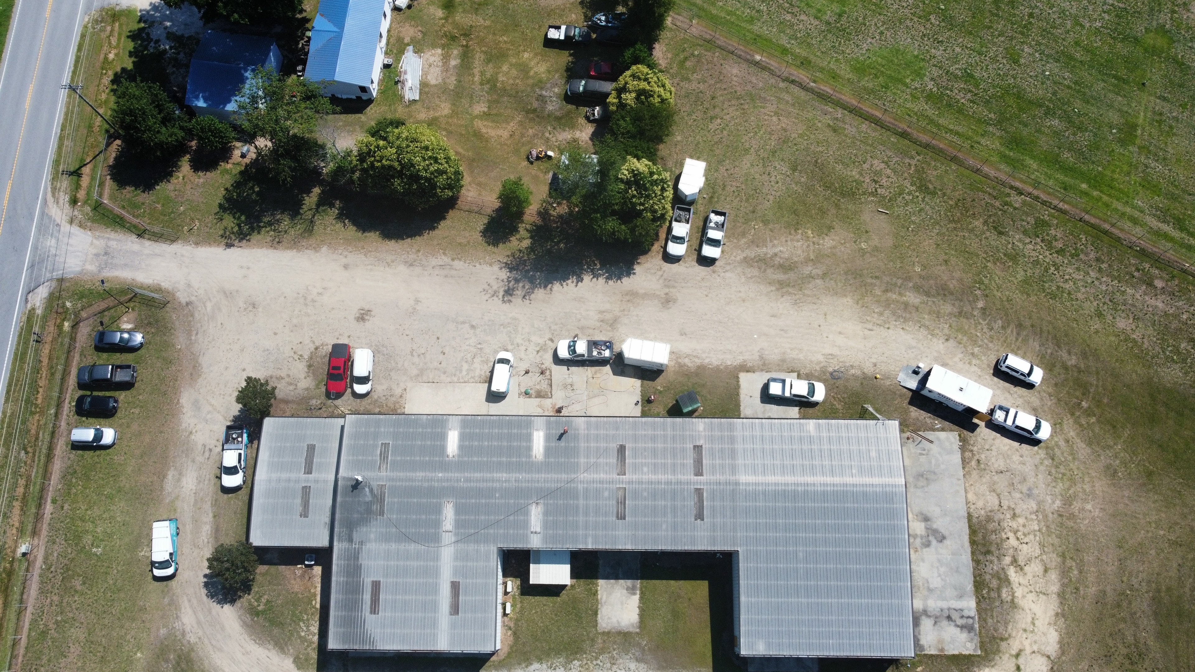 CareSouth facility roof before coating — aerial view 3